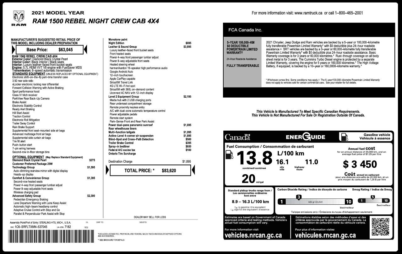 Used 2021 RAM 1500 Rebel w/ Leather & Sound Group image 9