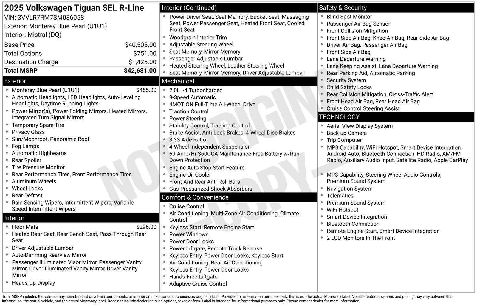 Certified 2025 Volkswagen Tiguan SEL R-Line AWD/4WD image 45