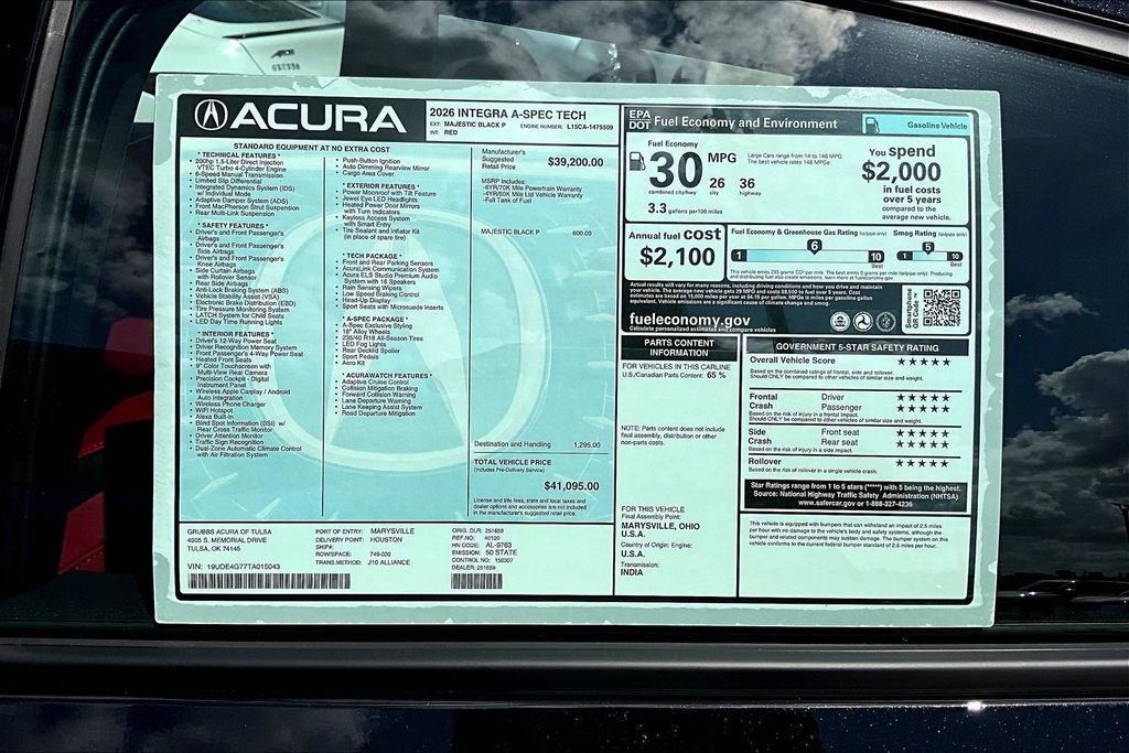 New 2026 Acura Integra A-Spec FWD image 40