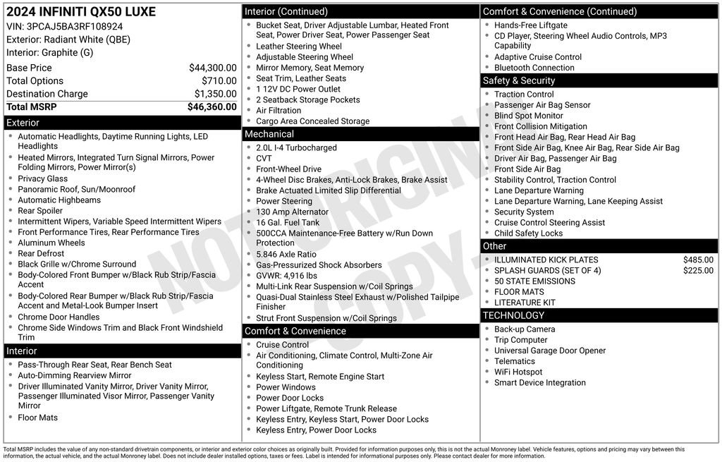 Used 2024 INFINITI QX50 Luxe image 42