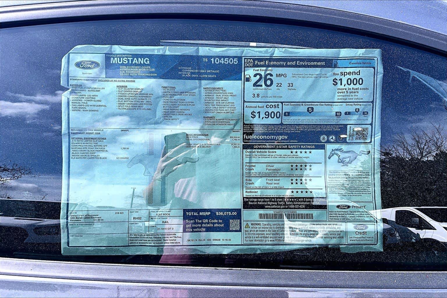 New 2026 Ford Mustang Coupe w/ Mustang Nite Pony Package image 16