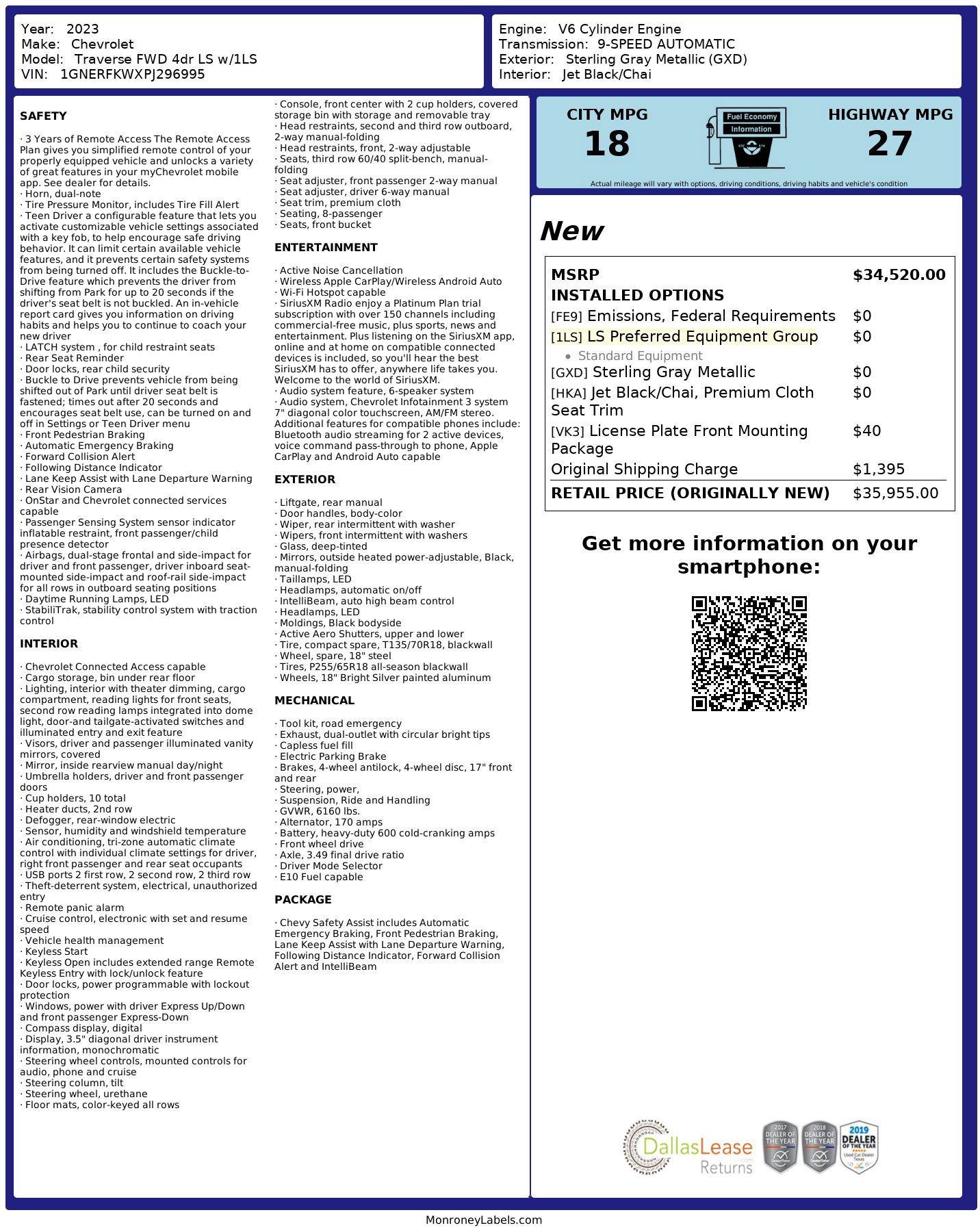 Used 2023 Chevrolet Traverse LS image 3