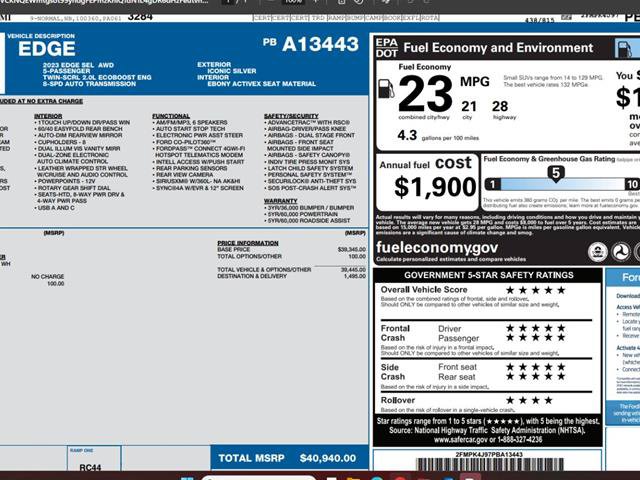 Certified 2023 Ford Edge SEL AWD/4WD image 4