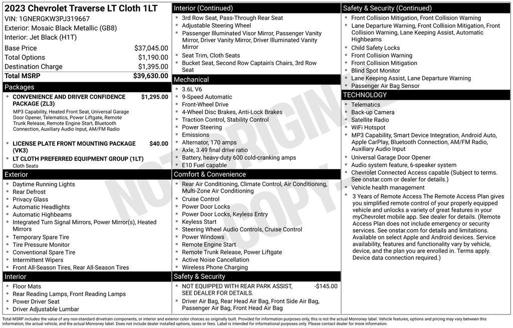 Certified 2023 Chevrolet Traverse LT FWD image 33