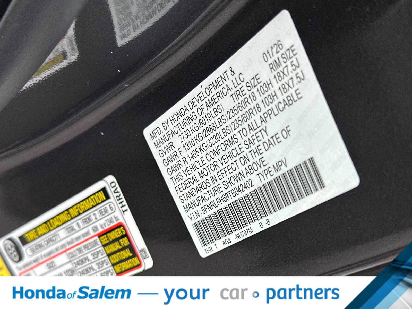 New 2026 Honda Odyssey EX-L image 29