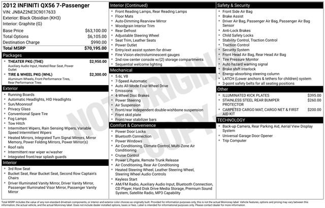 Used 2012 INFINITI QX56 4WD w/ Theater Pkg image 4