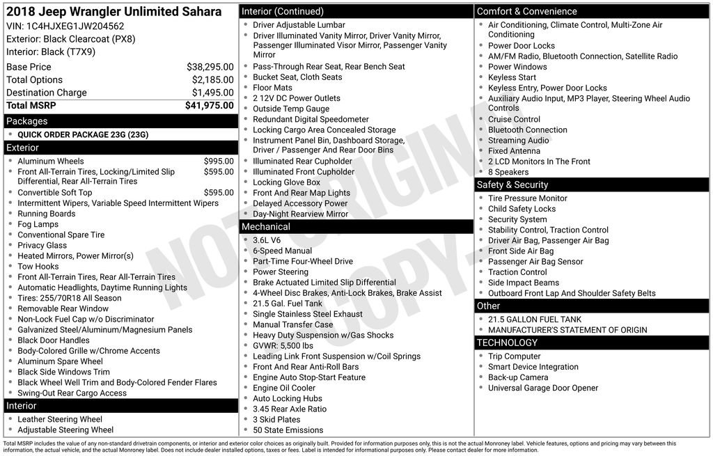 Used 2018 Jeep Wrangler Unlimited Sahara image 15