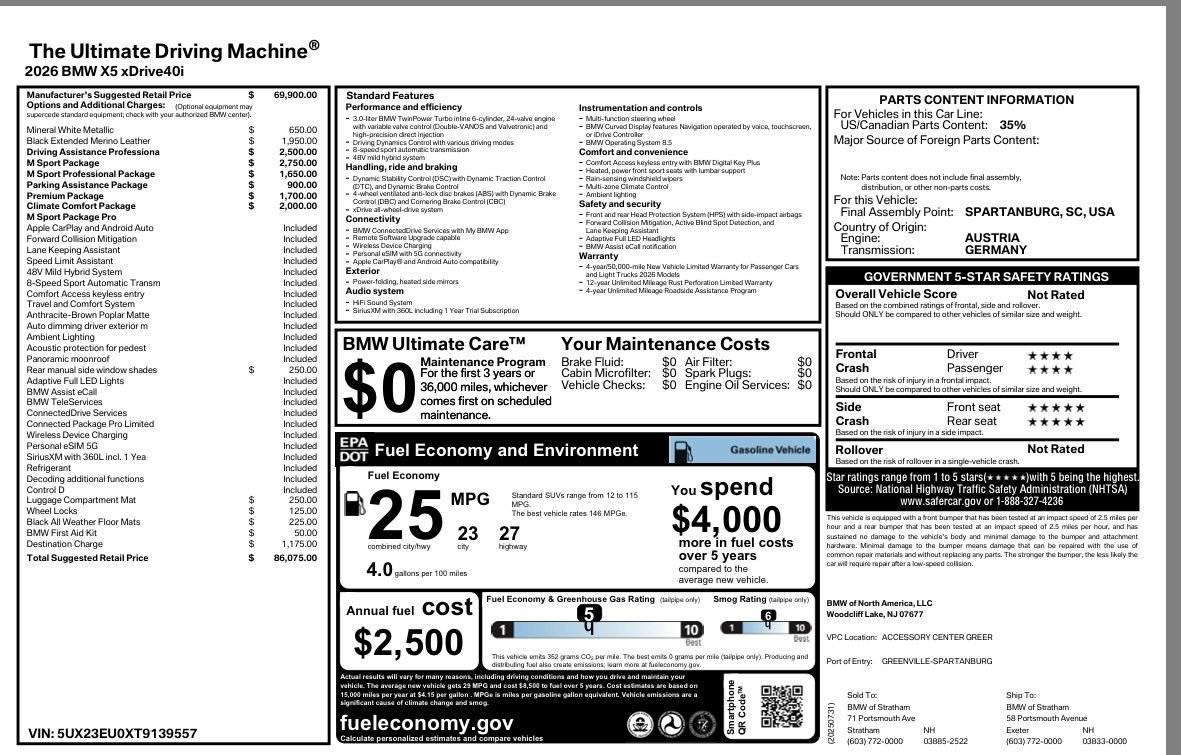 Used 2026 BMW X5 xDrive40i image 57