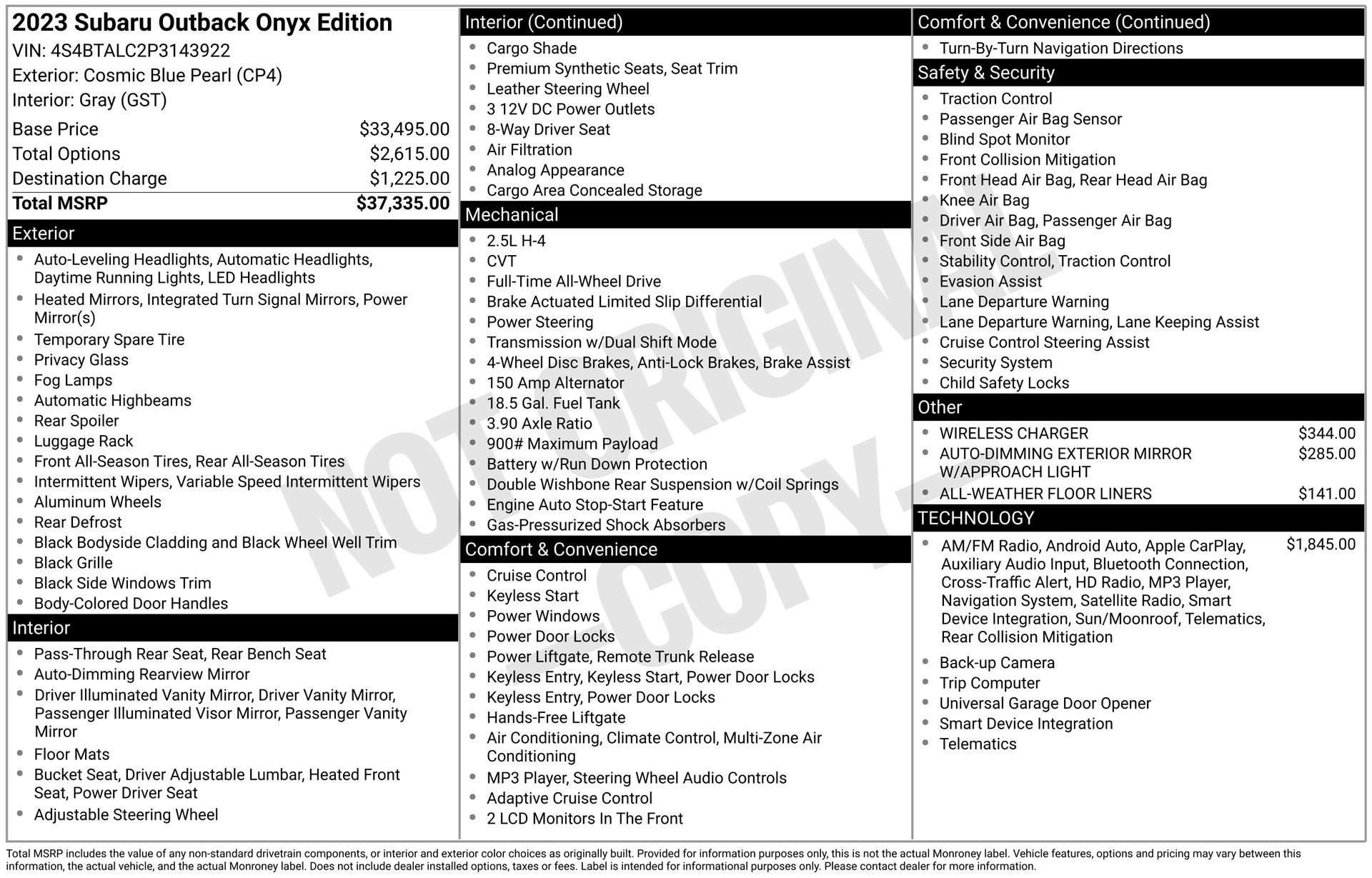 Used 2023 Subaru Outback Onyx Edition image 5