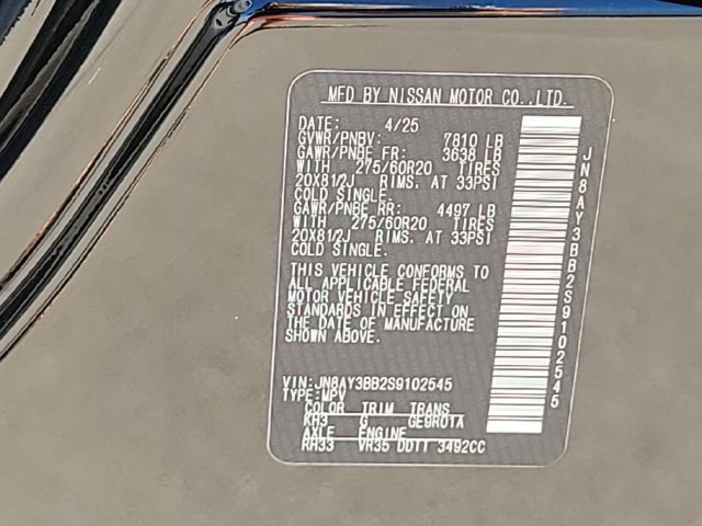 Used 2025 Nissan Armada SL w/ Captain's Chari Seat Package AWD/4WD image 14