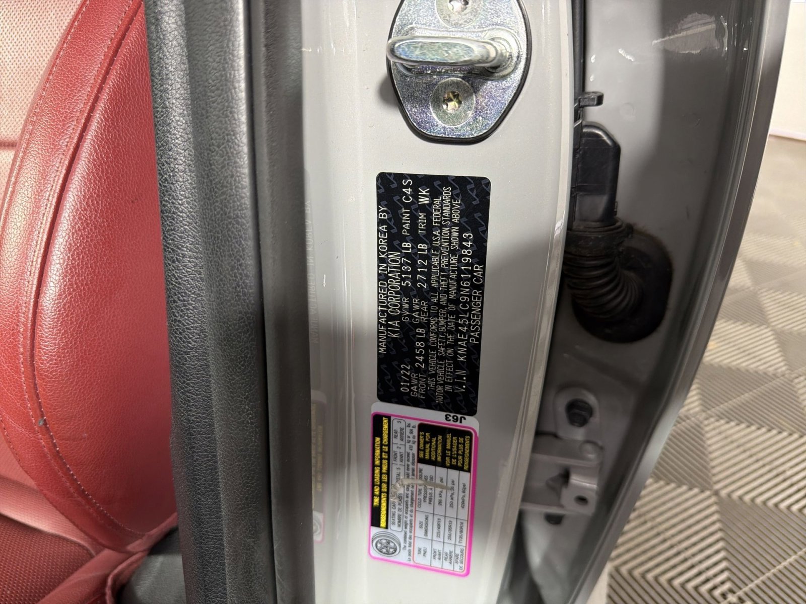 Used 2022 Kia Stinger GT1 w/ Red Interior Color Package image 29