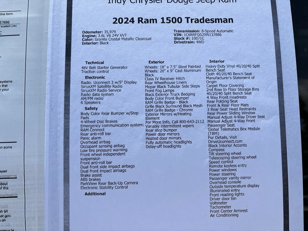 Used 2024 RAM 1500 Tradesman w/ Night Edition AWD/4WD image 29