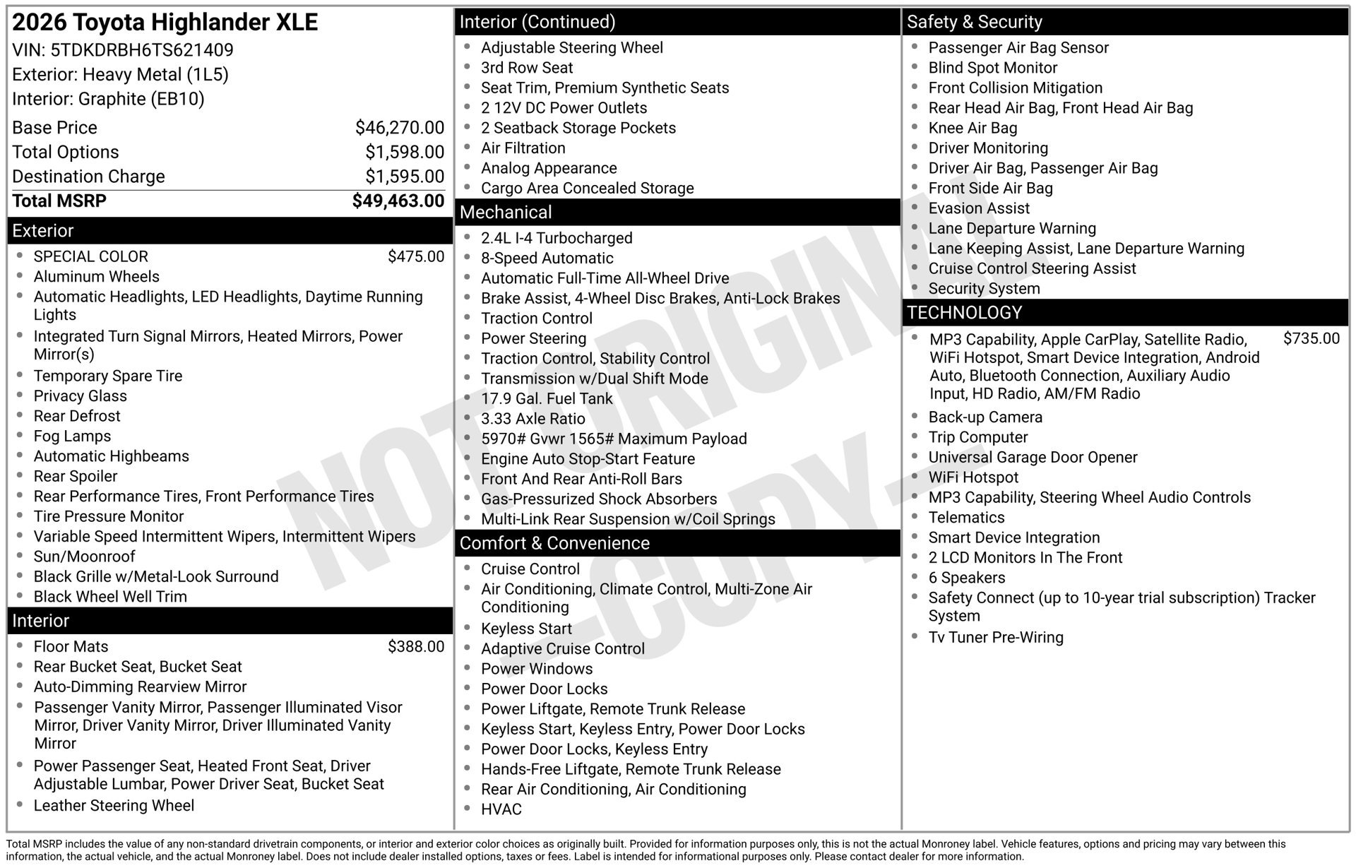 New 2026 Toyota Highlander XLE AWD/4WD image 16
