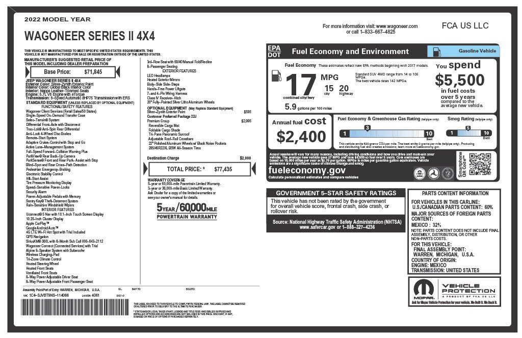 Used 2022 Jeep Wagoneer Series II w/ Premium Group I image 4