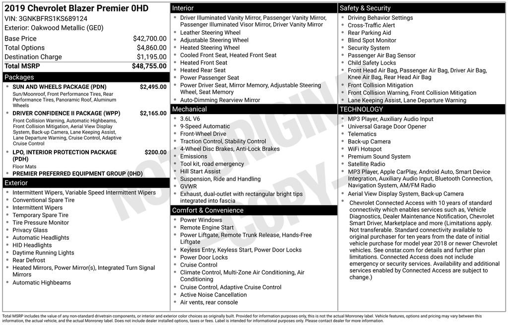 Used 2019 Chevrolet Blazer Premier w/ Sun and Wheels Package FWD image 41