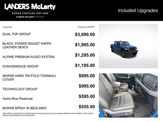 Used 2025 Jeep Gladiator Rubicon w/ Dual Top Group AWD/4WD image 15