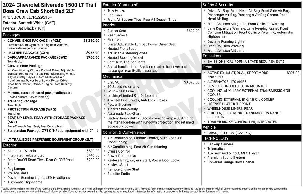 Certified 2024 Chevrolet Silverado 1500 LT Trail Boss w/ Convenience Package II image 42