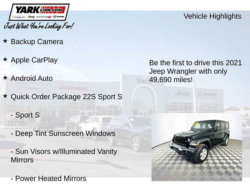 Certified 2021 Jeep Wrangler Unlimited Sport image 13
