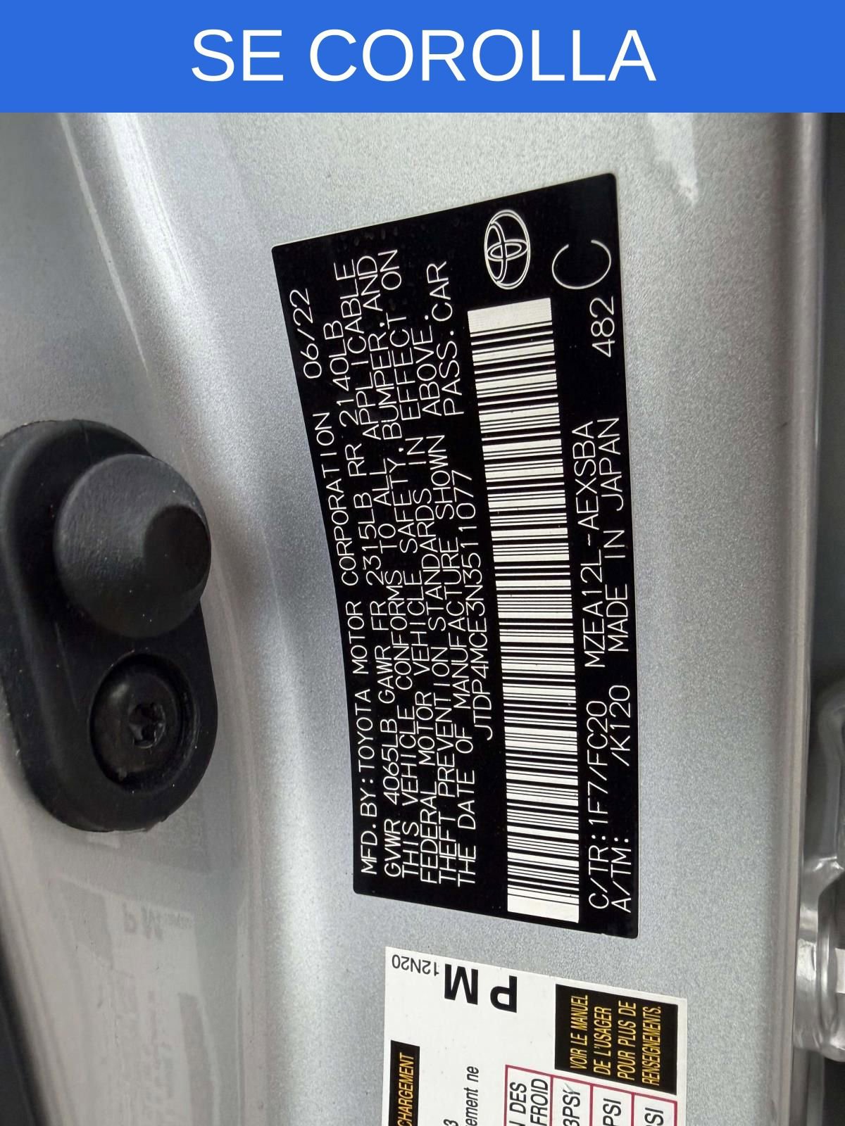 Used 2022 Toyota Corolla SE w/ SE Premium Package FWD image 22