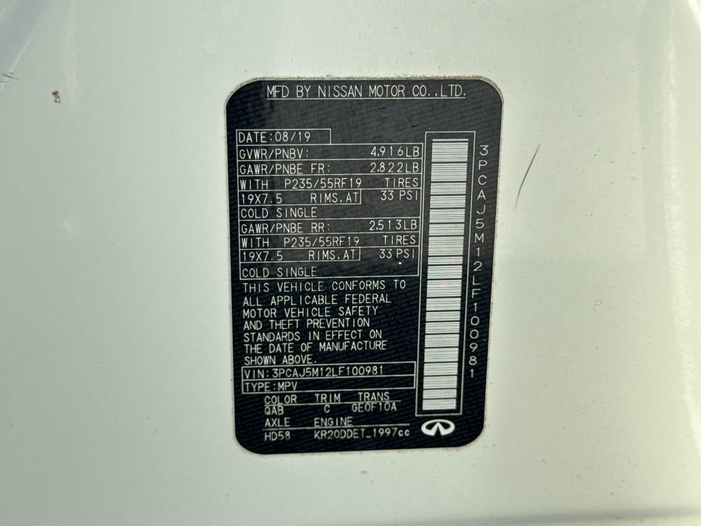 Used 2020 INFINITI QX50 Luxe w/ Navigation Package FWD image 36