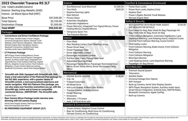 Certified 2023 Chevrolet Traverse RS AWD/4WD image 7