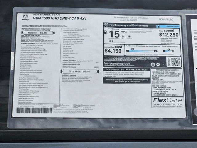 New 2026 RAM 1500 RHO AWD/4WD image 18