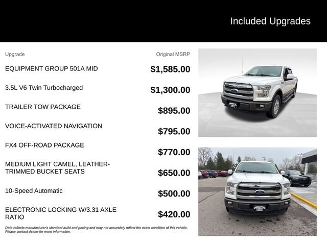 Used 2017 Ford F150 Lariat w/ Equipment Group 501A Mid image 8