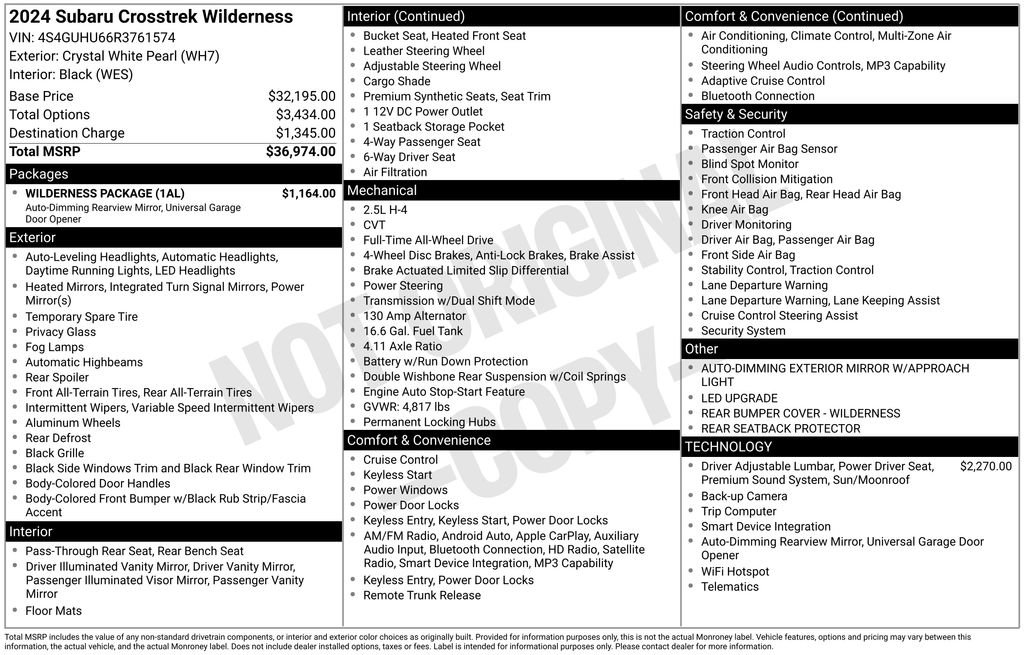 Used 2024 Subaru Crosstrek 2.5i Wilderness w/ Wilderness Package AWD/4WD image 15
