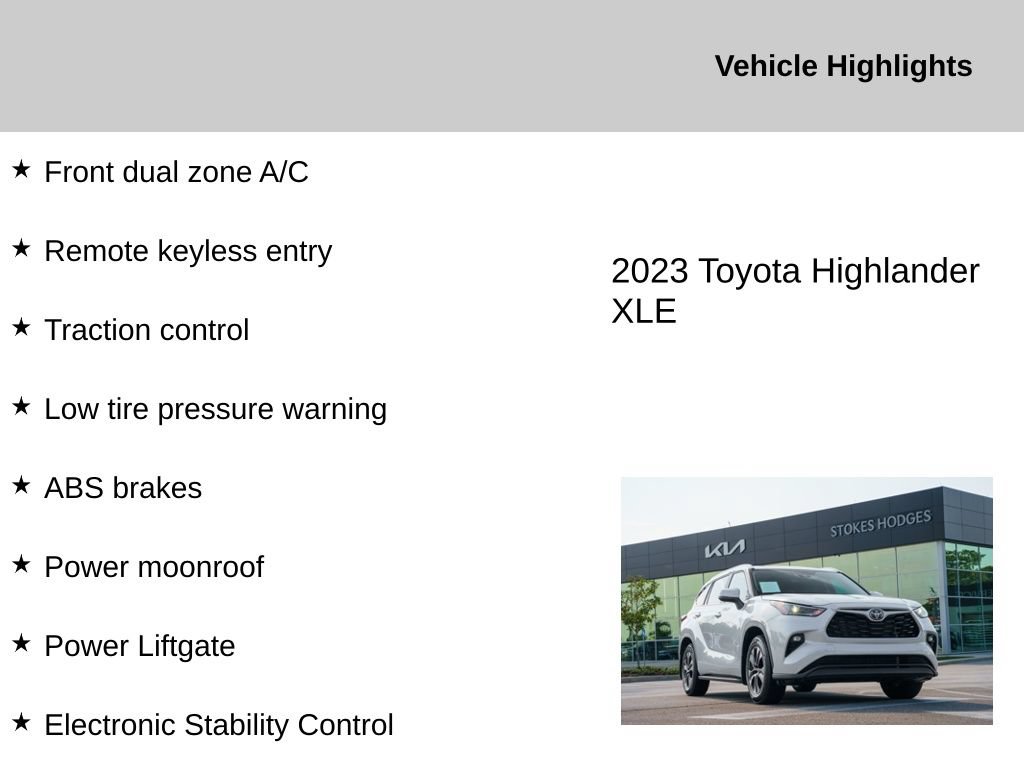 Used 2023 Toyota Highlander XLE FWD image 2