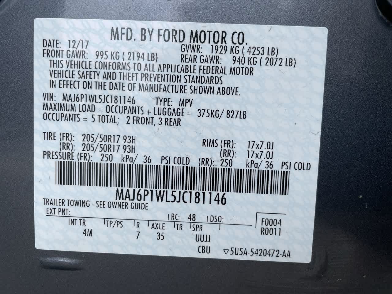 Used 2018 Ford EcoSport Titanium w/ Interior Protection Package AWD/4WD image 32