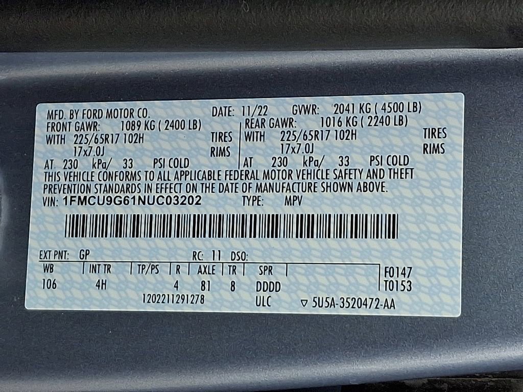 Certified 2022 Ford Escape SE w/ Convenience Package image 27