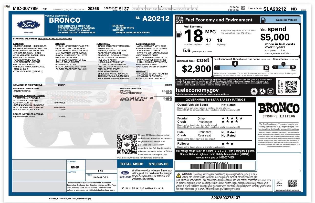 Used 2025 Ford Bronco Stroppe Edition AWD/4WD image 48