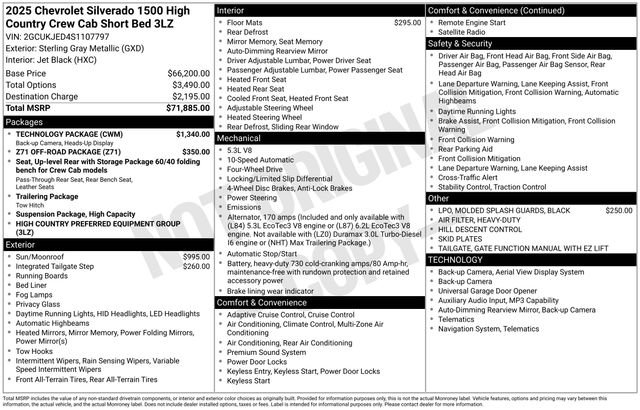 Certified 2025 Chevrolet Silverado 1500 High Country w/ Technology Package AWD/4WD image 41