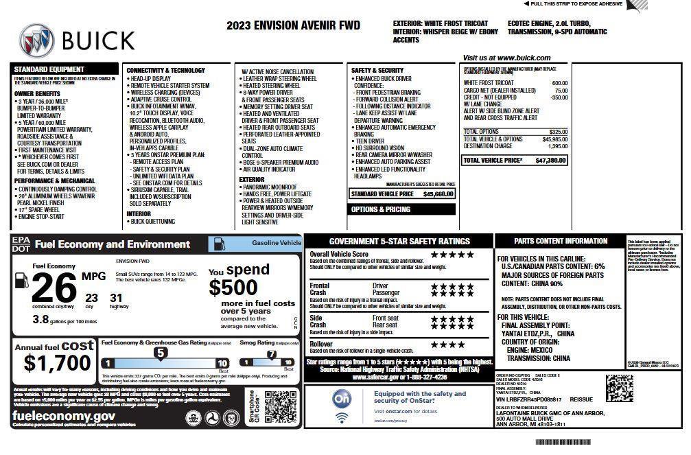 Used 2023 Buick Envision Avenir image 5