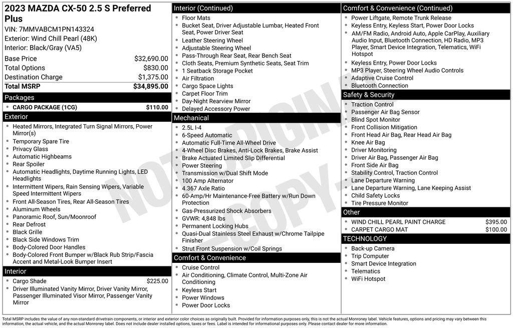 Used 2023 MAZDA CX-50 2.5 S w/ Cargo Package image 6