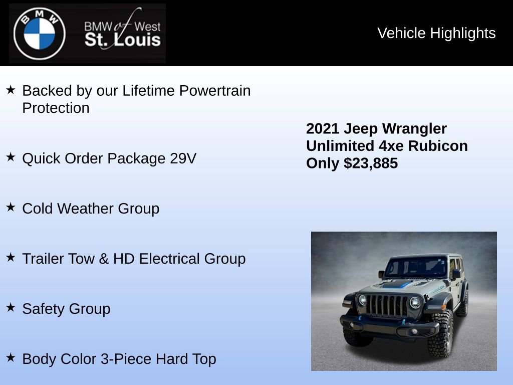 Used 2021 Jeep Wrangler Unlimited Rubicon 4xe w/ Cold Weather Group image 8