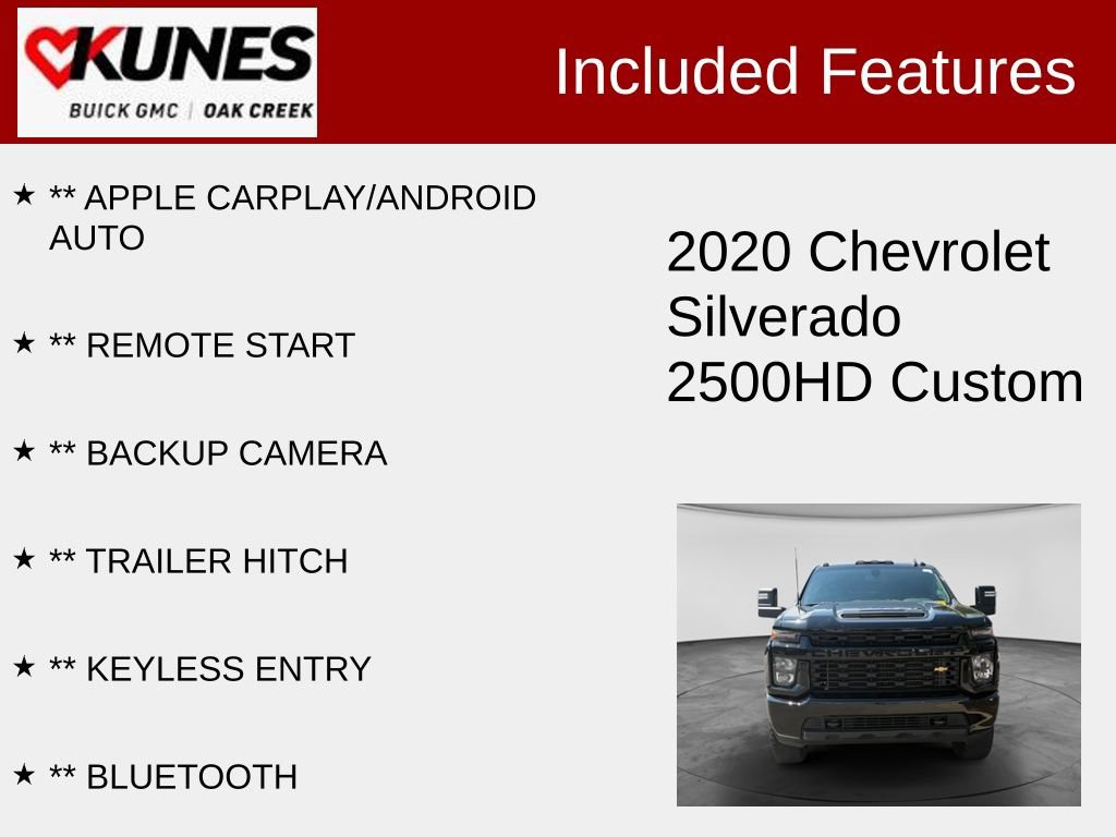 Used 2020 Chevrolet Silverado 2500 Custom w/ Custom Value Package AWD/4WD image 2