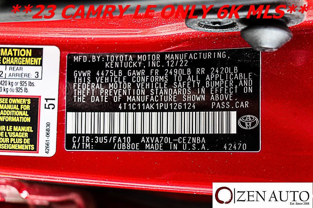 Used 2023 Toyota Camry LE image 62