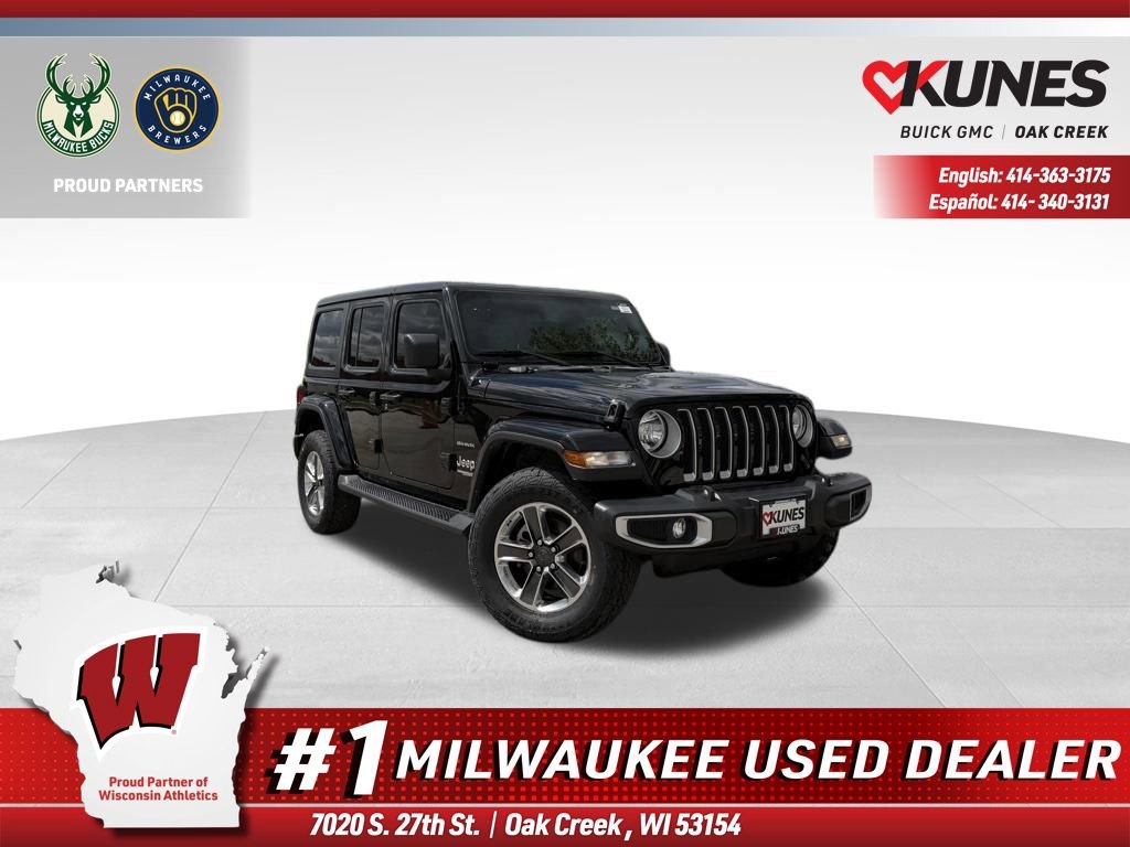 Used 2021 Jeep Wrangler Unlimited Sahara w/ Uconnect 4C Nav & Sound Group AWD/4WD image 1