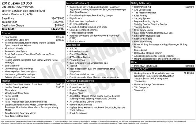 Used 2012 Lexus ES 350 image 32