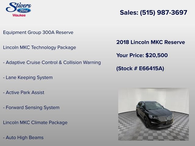 Used 2018 Lincoln MKC Reserve AWD/4WD image 8