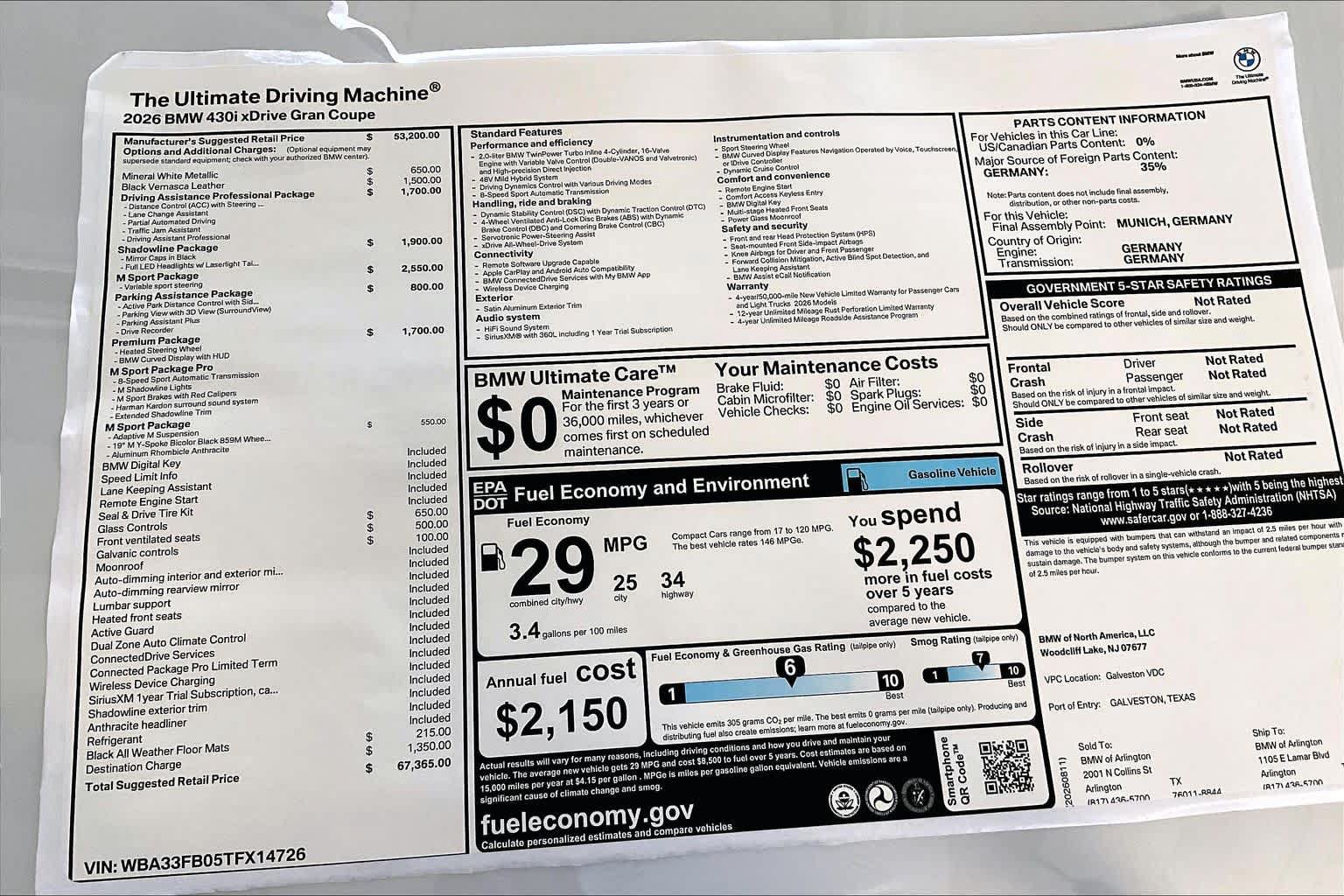 New 2026 BMW 430i xDrive w/ M Sport Package AWD/4WD image 19