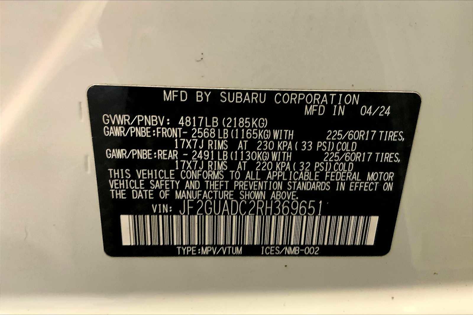 Certified 2024 Subaru Crosstrek 2.0i Premium AWD/4WD image 33