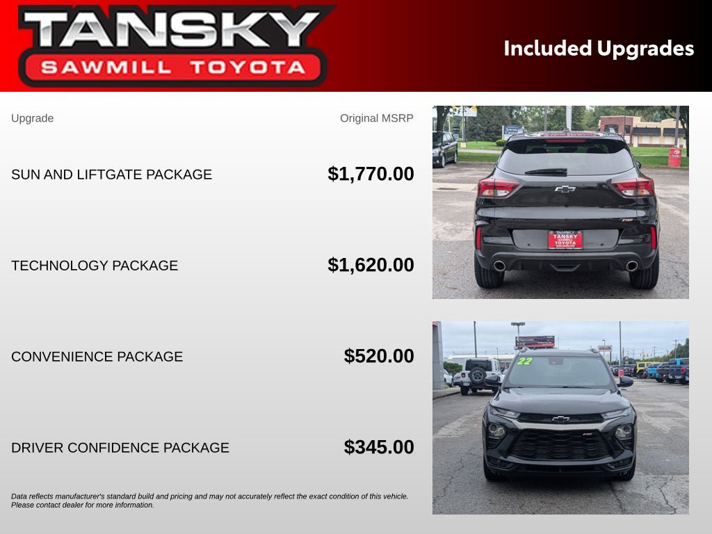 Used 2022 Chevrolet TrailBlazer RS w/ Sun and Liftgate Package FWD image 36
