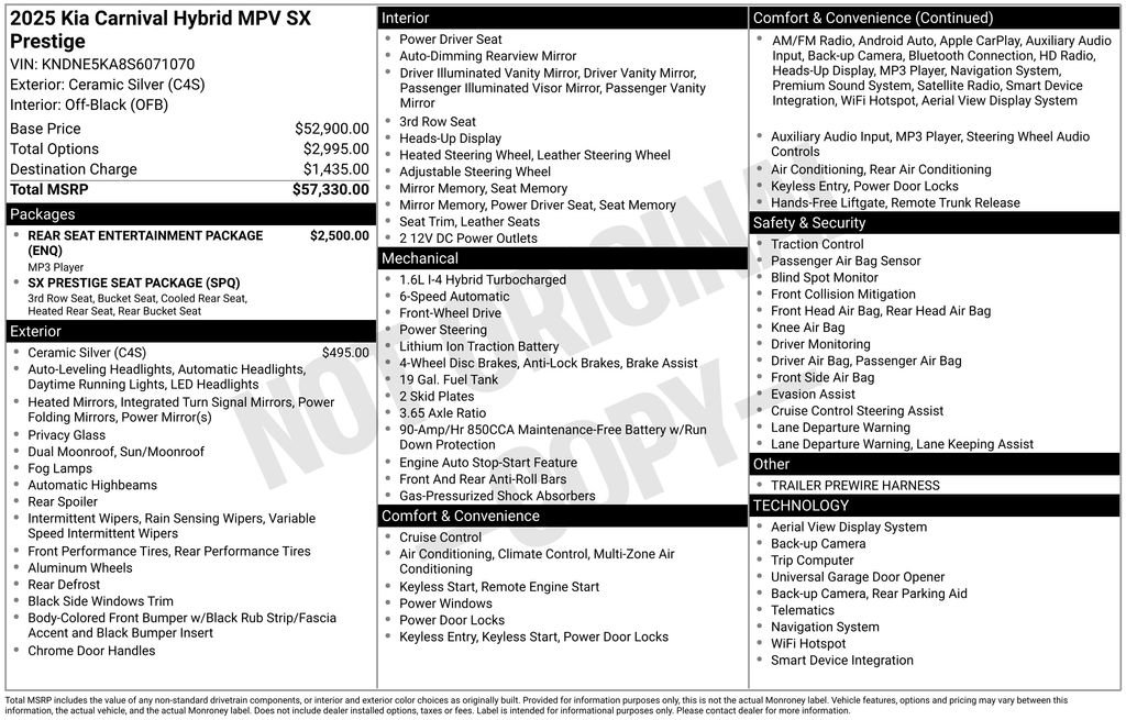 Certified 2025 Kia Carnival SX Prestige image 8
