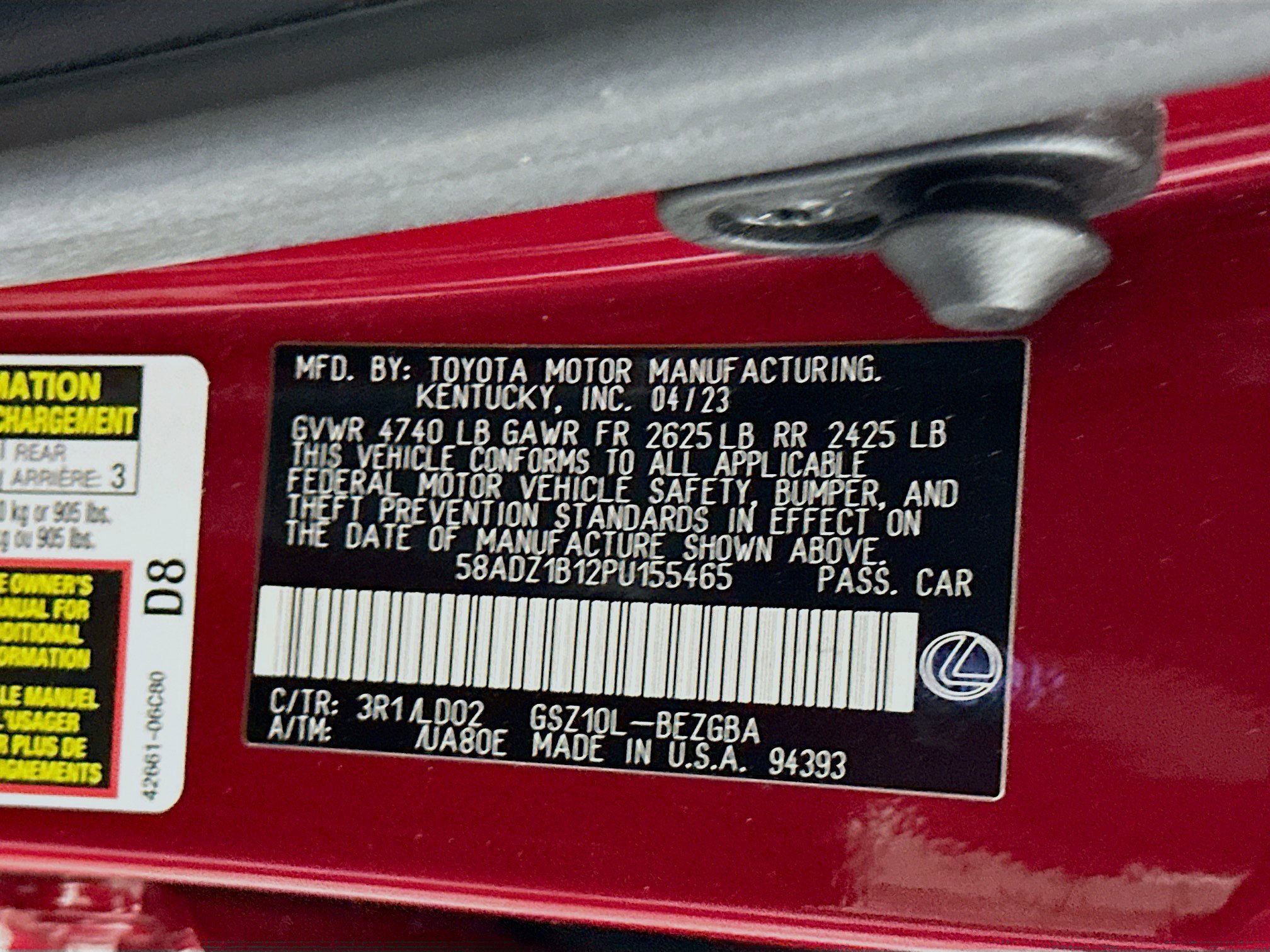 Used 2023 Lexus ES 350 w/ Premium Package FWD image 12