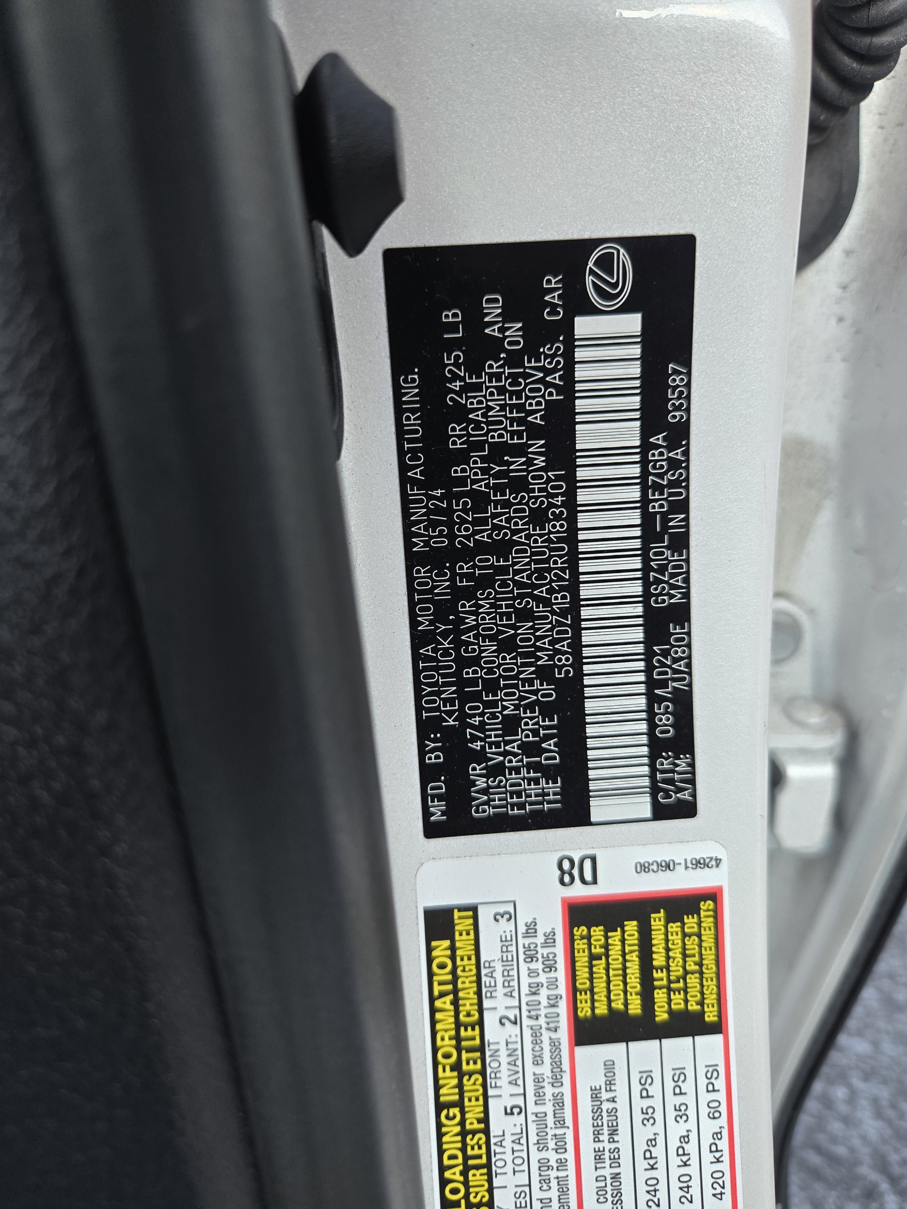 Certified 2024 Lexus ES 350 w/ Premium Package FWD image 30