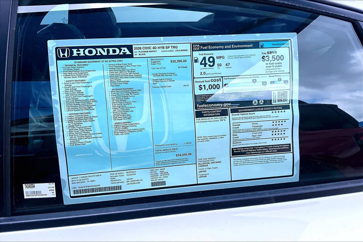 New 2026 Honda Civic Sport Touring image 18