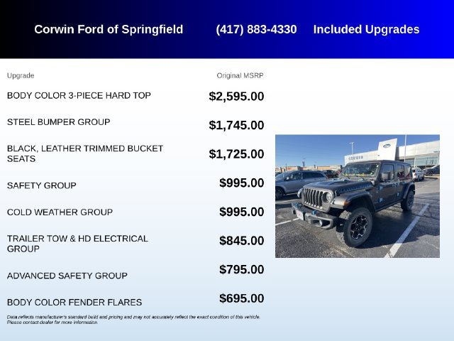 Used 2021 Jeep Wrangler Unlimited Rubicon 4xe w/ Steel Bumper Group AWD/4WD image 5