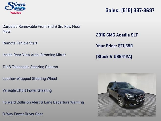 Used 2016 GMC Acadia SLT w/ Open Road Package AWD/4WD image 29